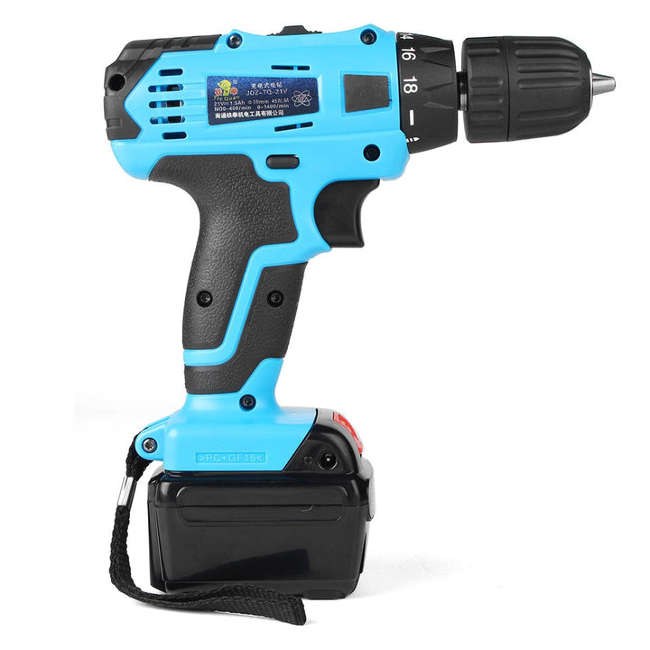 21V 1.5Ah Lithium-ion Cordless Hammer Drill Driver Kit With 2 Speed Image 4