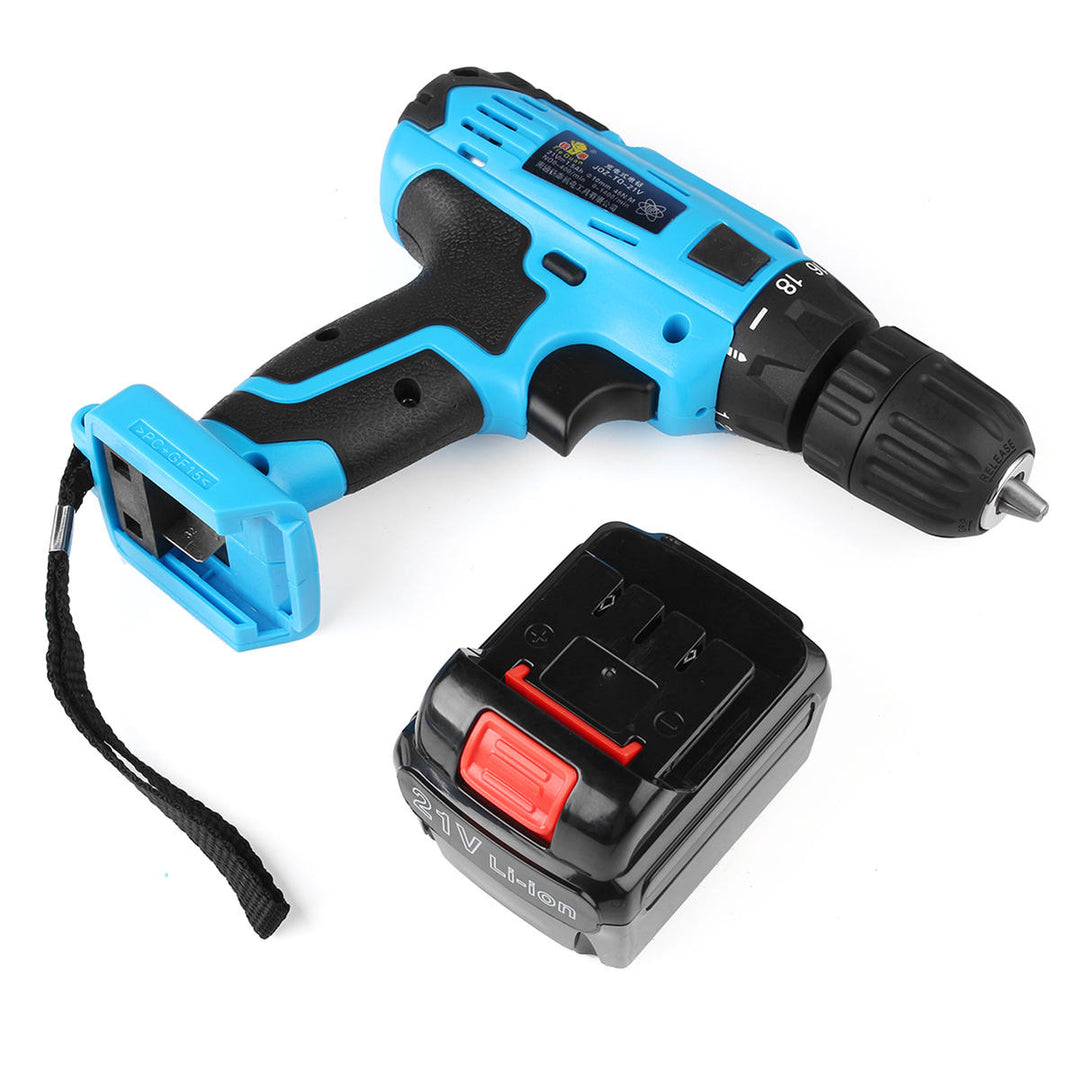 21V 1.5Ah Lithium-ion Cordless Hammer Drill Driver Kit With 2 Speed Image 5