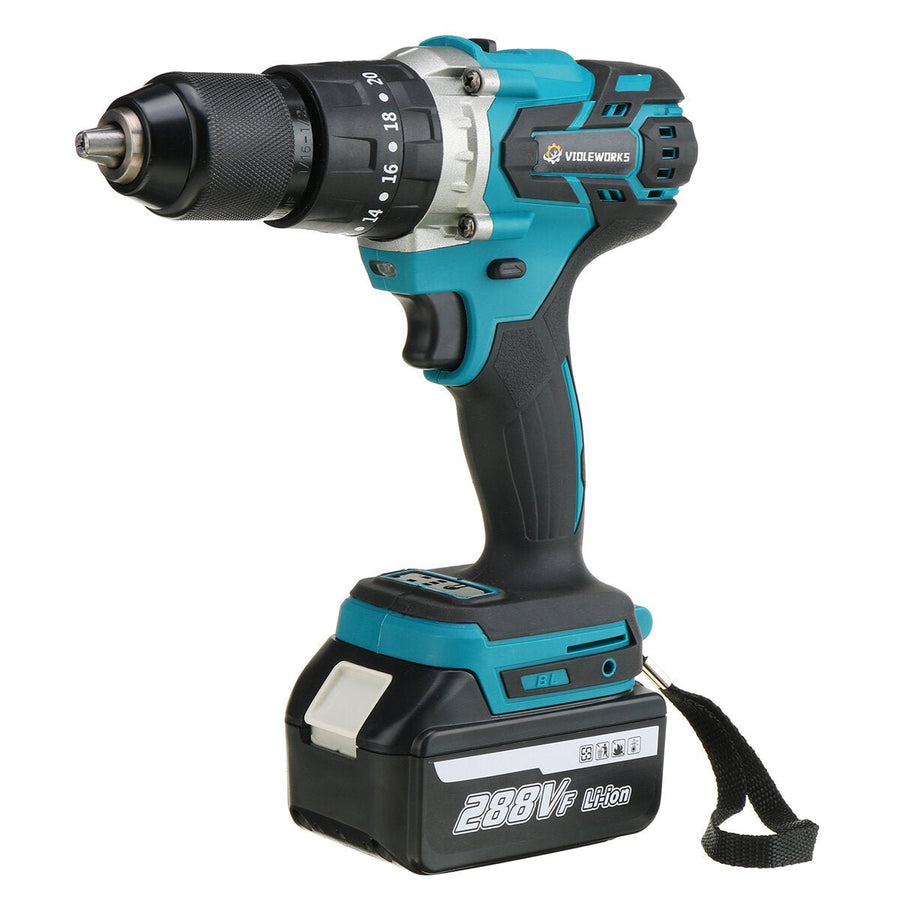 3 In 1 Cordless Electric Impact Drill Driver Brushless Driver Drill Hammer with EU Plug LED Working Light Image 1