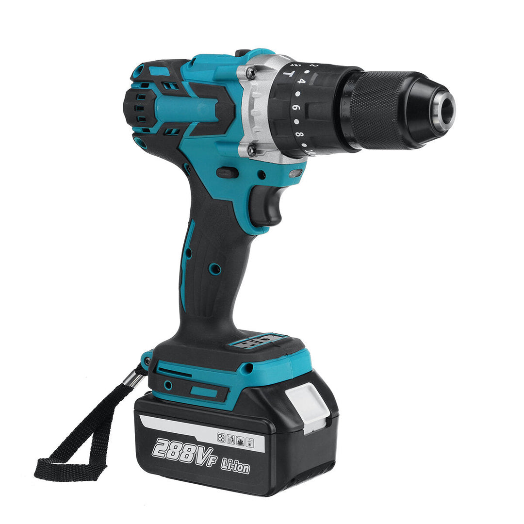 3 In 1 Cordless Electric Impact Drill Driver Brushless Driver Drill Hammer with EU Plug LED Working Light Image 6