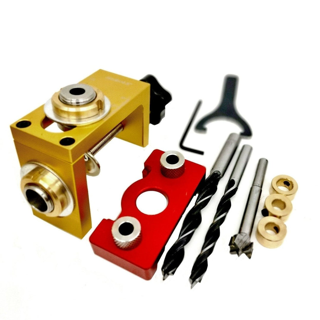 3 In 1 Dowelling Jig Woodworking Adjustable Aluminum Drilling Guide Locator Image 9