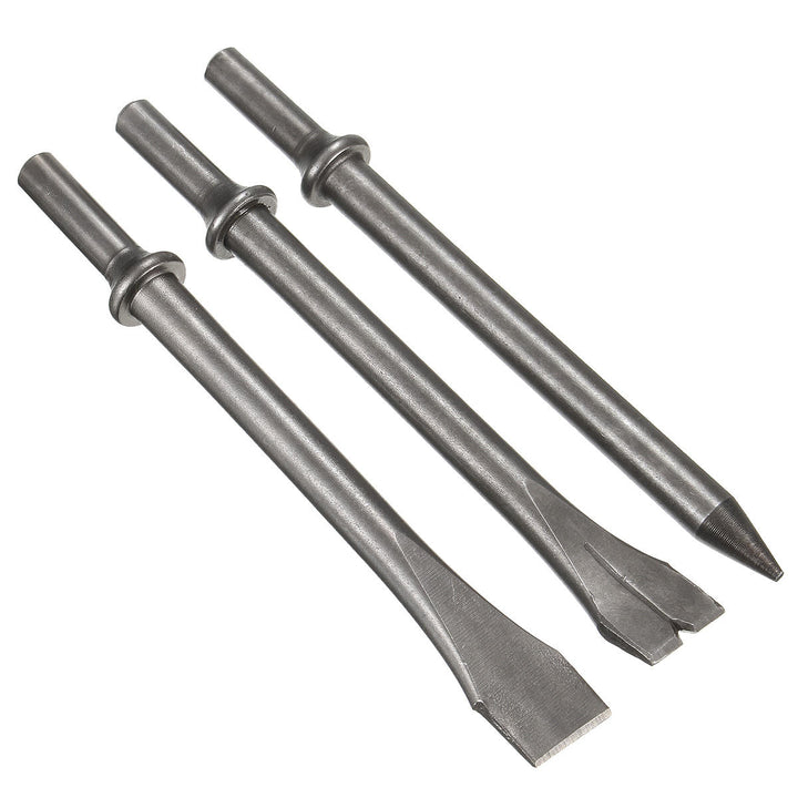 3 Pcs 7 Length Air Hammers Punch Chipping Chisel Set Round Bar Tool Accessory Image 4