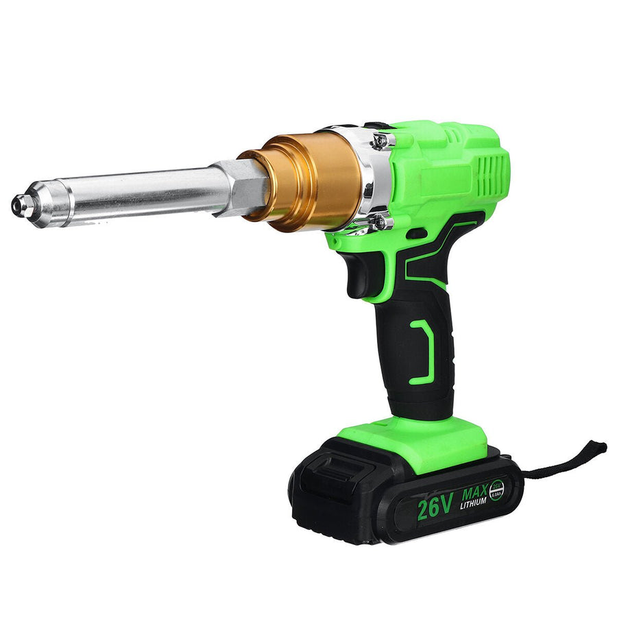 26V Electric Cordless Rivet Guns Insert Nut Pull Riveting Tool LED Light With Battery Image 1