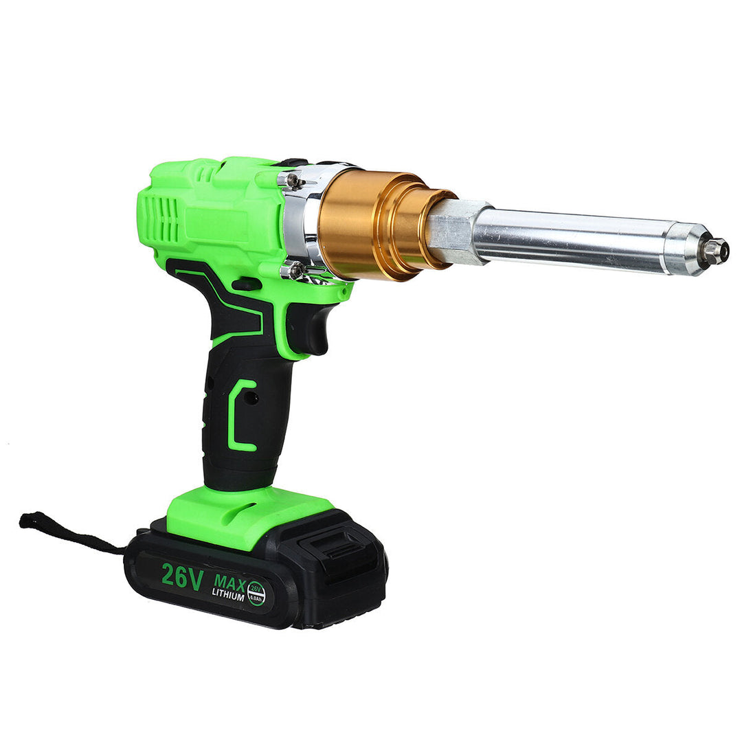 26V Electric Cordless Rivet Guns Insert Nut Pull Riveting Tool LED Light With Battery Image 3