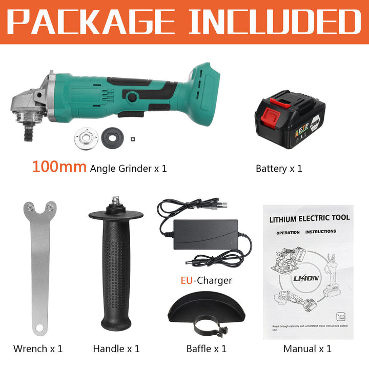 298VF 100mm,125mm Brushless Cordless Angle Grinder Portable Cutting Grinding Polishing Machine Image 2