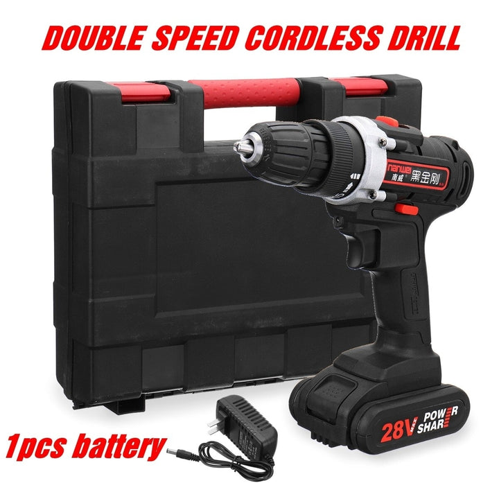 28V Cordless Power Drills Double Speed Electric Drill Image 2