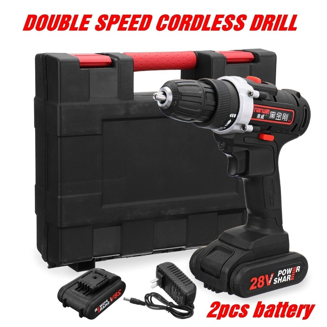 28V Cordless Power Drills Double Speed Electric Drill Image 3