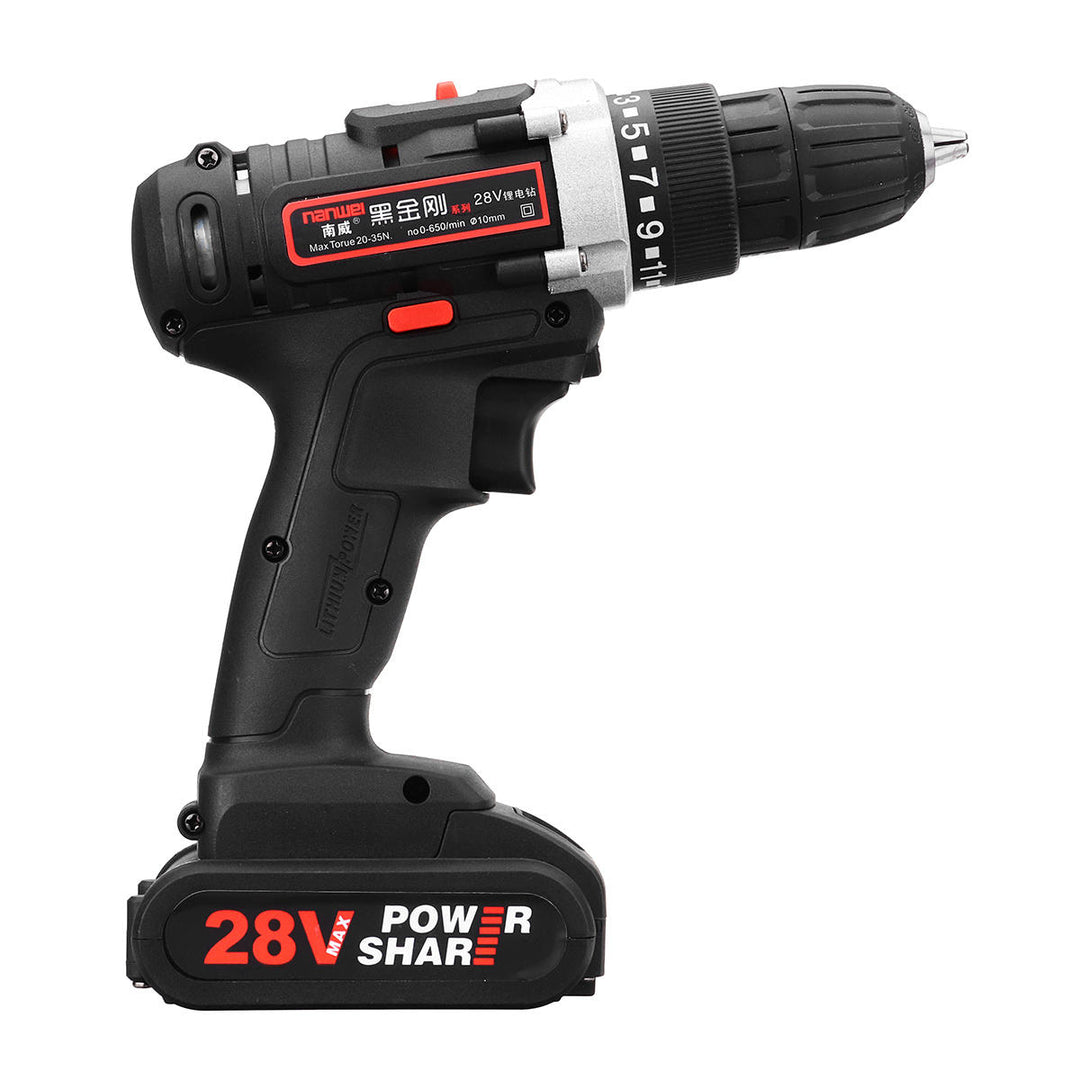 28V Cordless Power Drills Double Speed Electric Drill Image 4