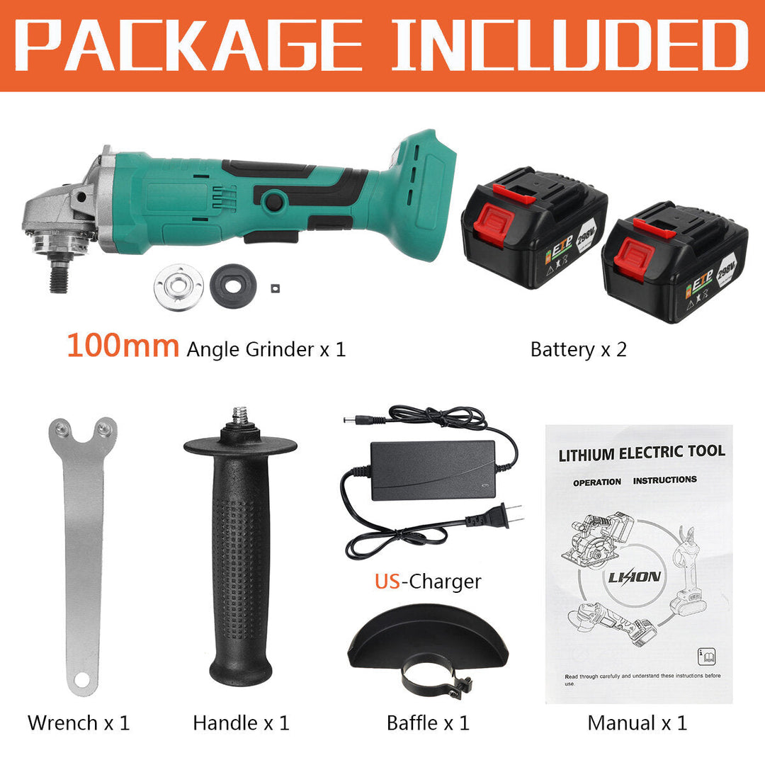 298VF 100mm,125mm Brushless Cordless Angle Grinder Portable Cutting Grinding Polishing Machine Image 5