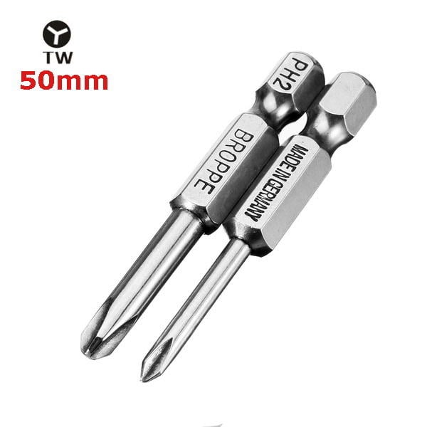 2Pcs 50mm Magnetic Y Shaped Screwdriver Bits 1,4 Inch Hex Shank Image 4