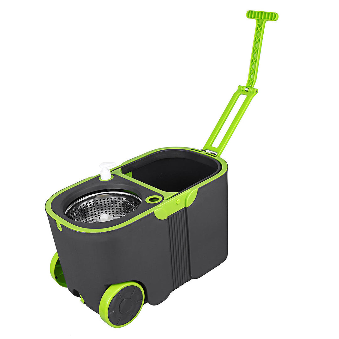 360 Degree Spin Floor Mop Rotating Bucket Set With Wheels Home Cleaning Tools Image 2