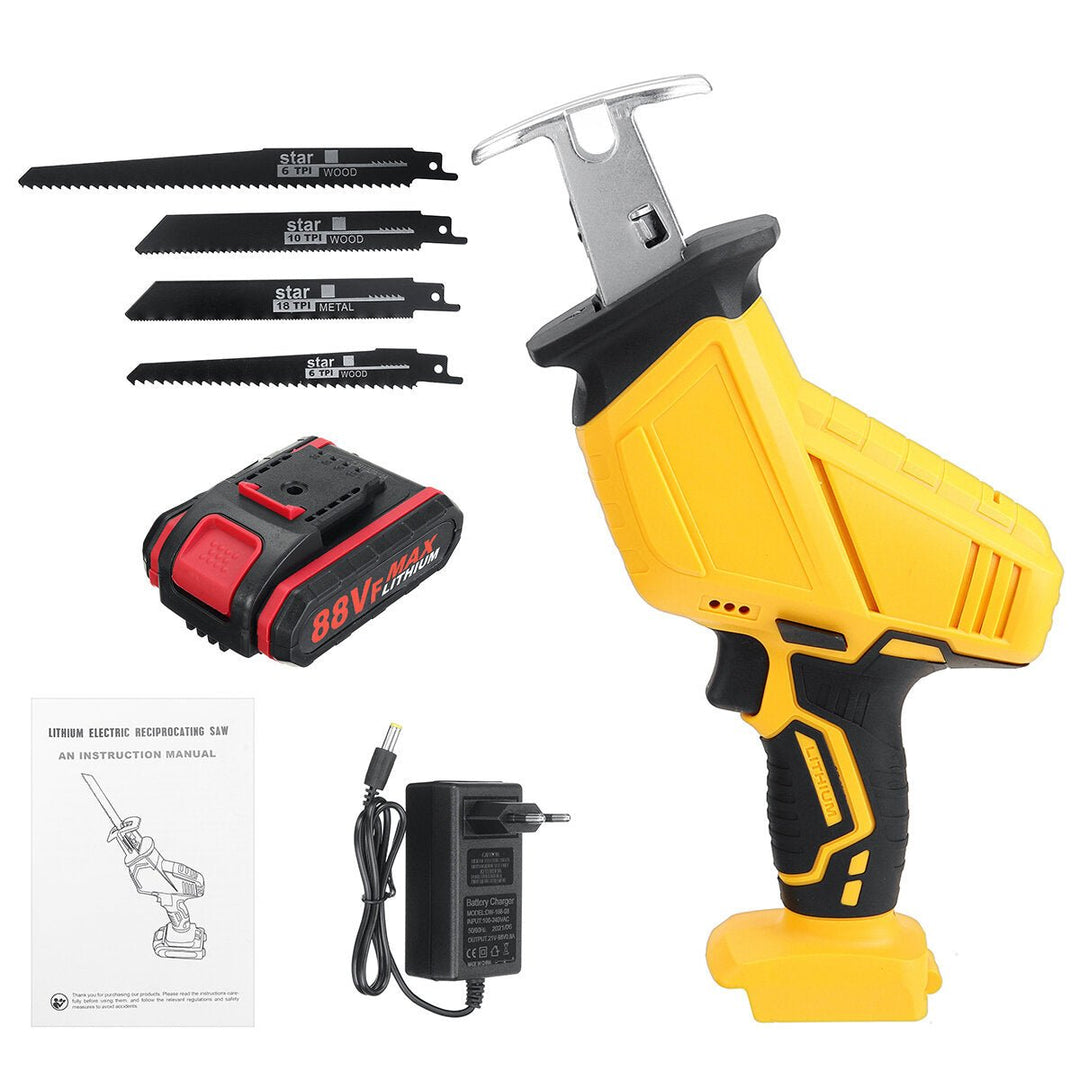 3000rpm 4000mAh Electric Saw Cordless Rechargeable Handheld Reciprocating Saw Wood Cutter W, 4pcs Saw Blades Image 11