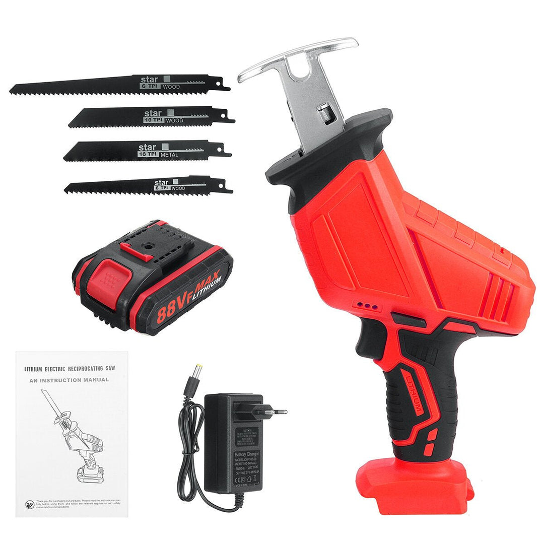 3000rpm 4000mAh Electric Saw Cordless Rechargeable Handheld Reciprocating Saw Wood Cutter W, 4pcs Saw Blades Image 12