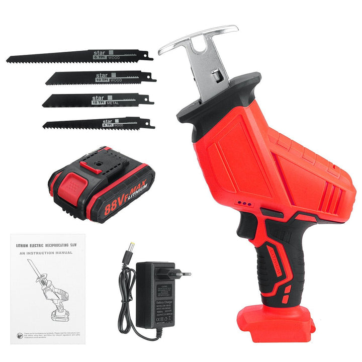 3000rpm 4000mAh Electric Saw Cordless Rechargeable Handheld Reciprocating Saw Wood Cutter W, 4pcs Saw Blades Image 12