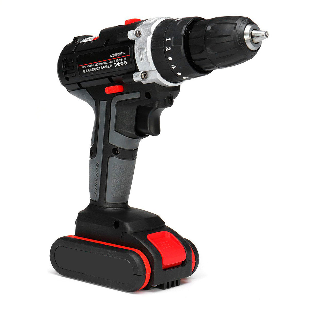 36V 1200 RPM 25Nm Cordless Electric Screwdriver 25+3 Impact Drill with Battery Image 1