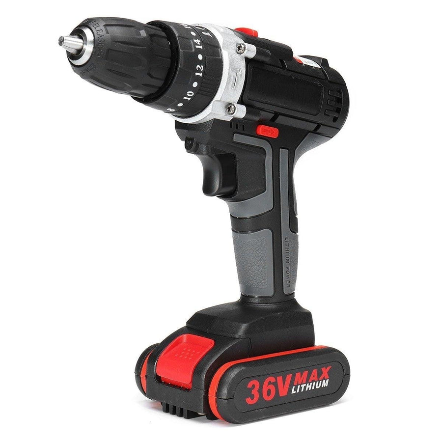 36V Cordless Lithium Electric Drill Impact Power Drills 28N.m 3000mAh 18+3 Torque Stage Drill Tools Image 1