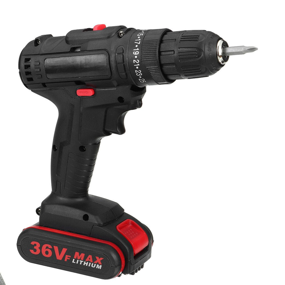 36V Cordless Electric Impact Hammer LED Light Drill Screwdriver With 2 Battery Household Power Tools Image 2