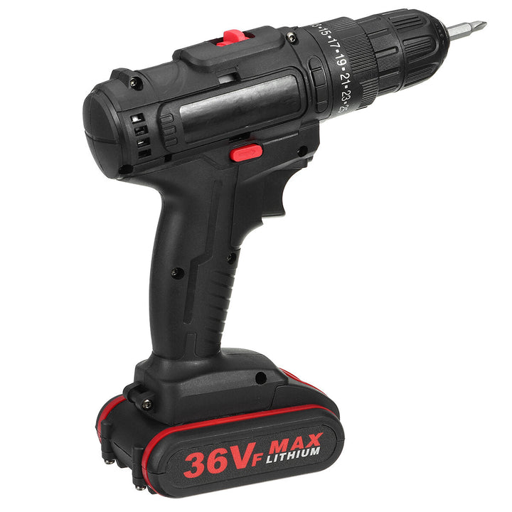 36V Cordless Electric Impact Hammer LED Light Drill Screwdriver With 2 Battery Household Power Tools Image 3