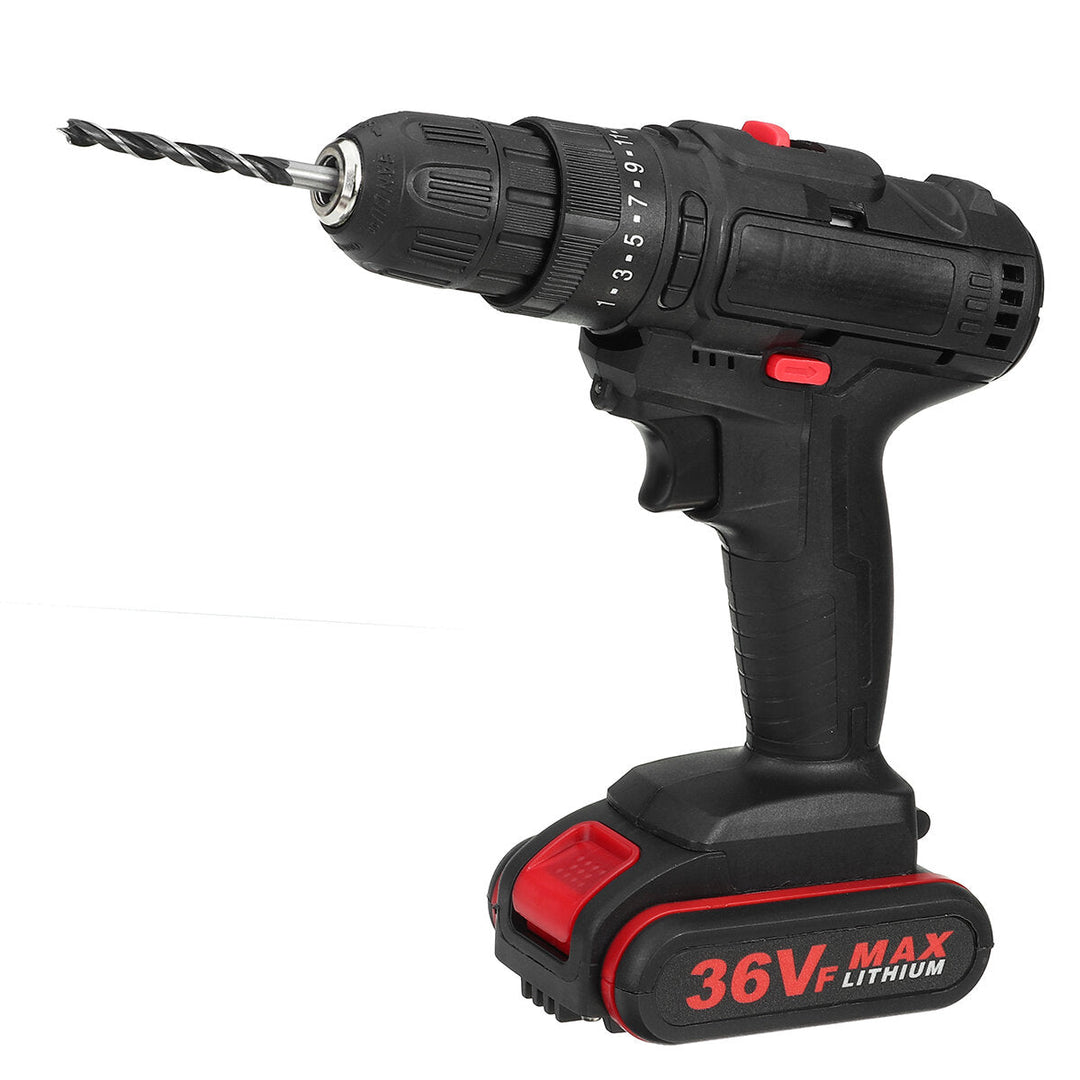 36V Cordless Electric Impact Hammer LED Light Drill Screwdriver With 2 Battery Household Power Tools Image 10