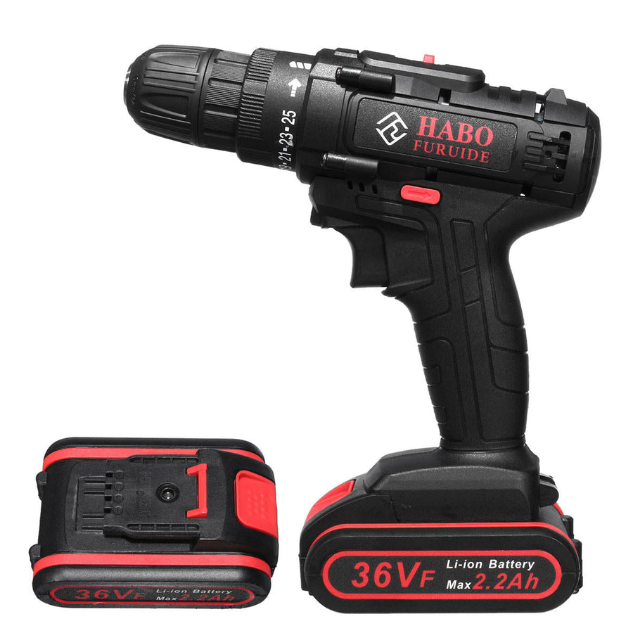 36V Electric Cordless Drill Screwdriver Dual Speed 25 Torque LED with Li-ion Battery Image 1