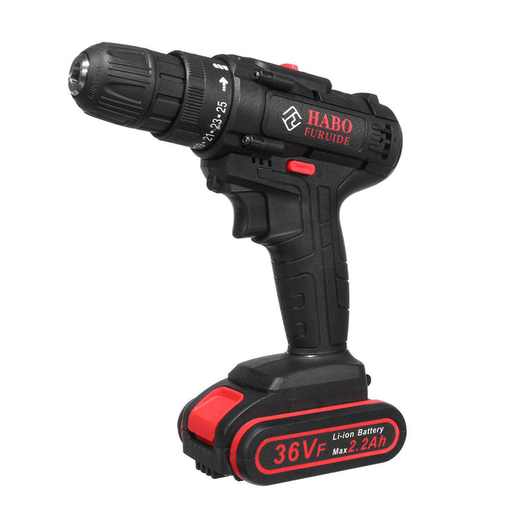 36V Electric Cordless Drill Screwdriver Dual Speed 25 Torque LED with Li-ion Battery Image 2