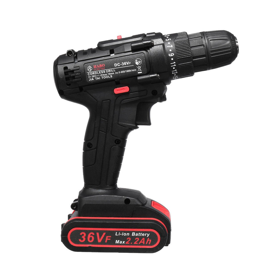 36V Electric Cordless Drill Screwdriver Dual Speed 25 Torque LED with Li-ion Battery Image 3