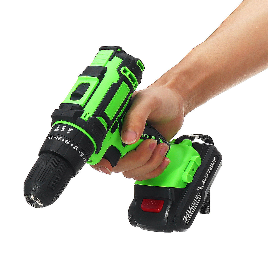 36V Electric Hand Drill Driver 25+3 Torque Setting Power Drilling DIY Work W, 1 Or 2 Li-ion battery Image 4