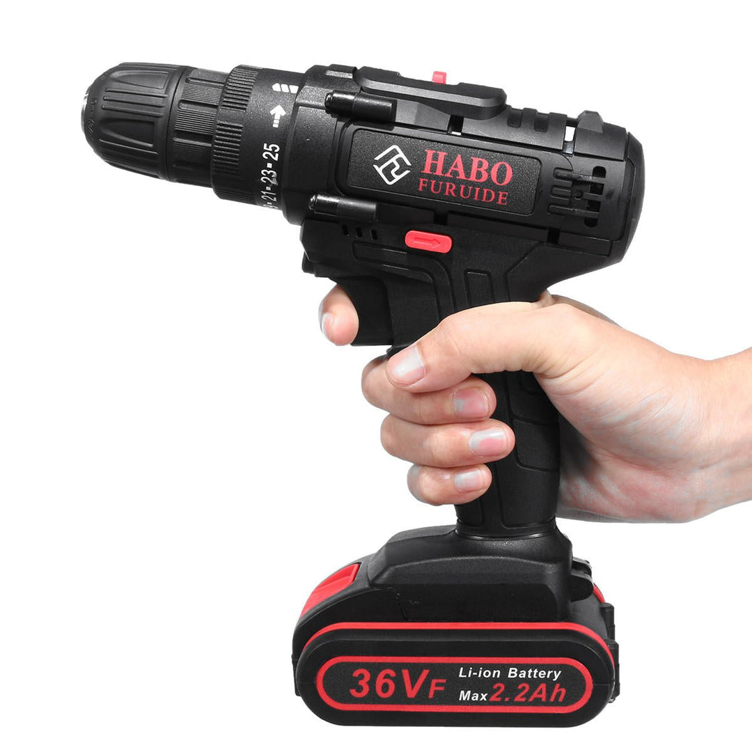 36V Electric Cordless Drill Screwdriver Dual Speed 25 Torque LED with Li-ion Battery Image 6