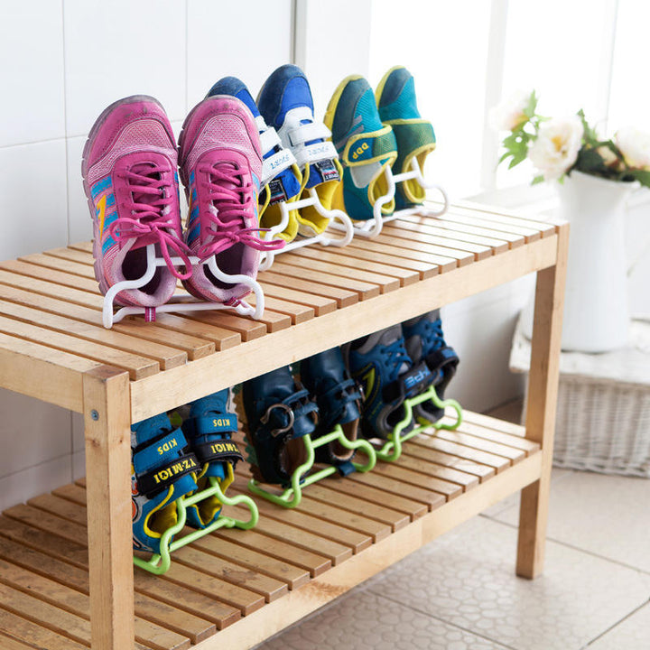 2PCS,Set Multi-function Plastic Children Kids Shoes Hanging Storage Shelf Drying Rack Shoe Racks Image 4