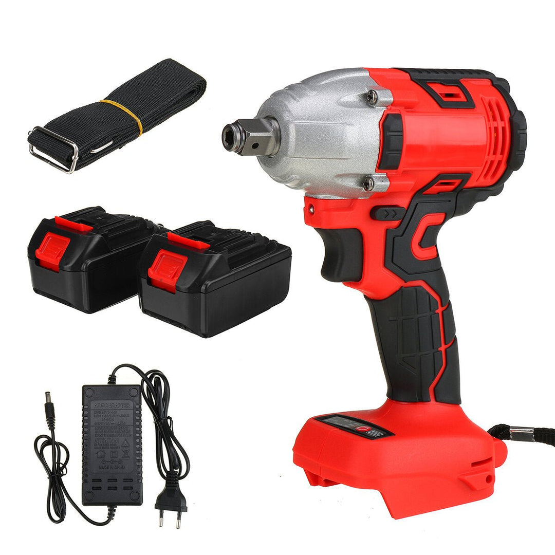 330NM 3000RPM Electric Cordless Brushless Impact Wrench W, 1 or 2pcs Battery and 5pcs Sockets Image 1