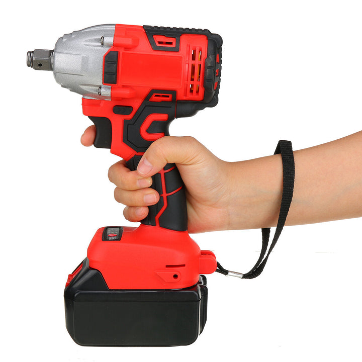 330NM 3000RPM Electric Cordless Brushless Impact Wrench W, 1 or 2pcs Battery and 5pcs Sockets Image 7