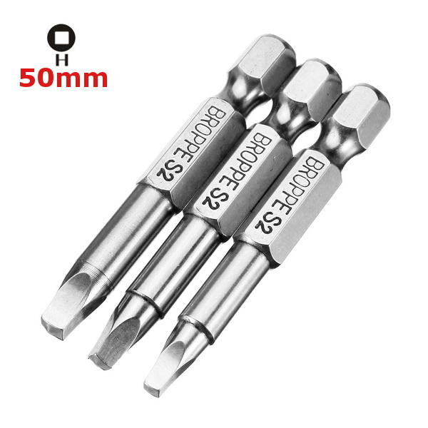 3Pcs 50mm S1-S3 Magnetic Square Head Screwdriver Bits 1,4 Inch Hex Shank Image 4