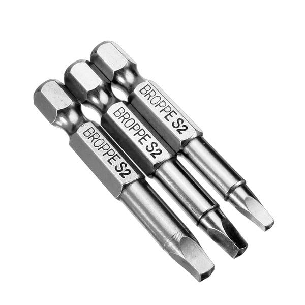 3Pcs 50mm S1-S3 Magnetic Square Head Screwdriver Bits 1,4 Inch Hex Shank Image 6