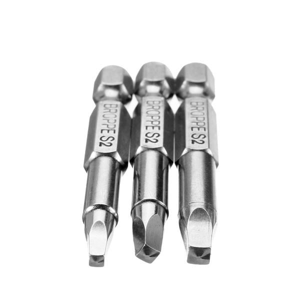 3Pcs 50mm S1-S3 Magnetic Square Head Screwdriver Bits 1,4 Inch Hex Shank Image 7