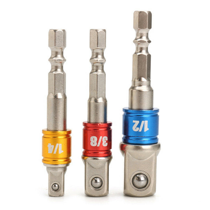 3Pcs Power Screwdriver Extension Bar Adapter 1,4 Inch Hexagon Shank Power Screwdriver Driver Socket Bit Image 1