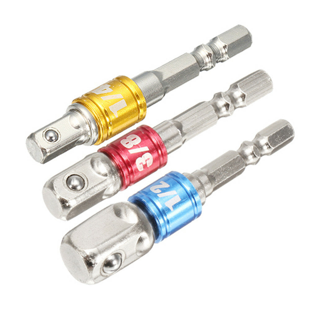 3Pcs Power Screwdriver Extension Bar Adapter 1,4 Inch Hexagon Shank Power Screwdriver Driver Socket Bit Image 3