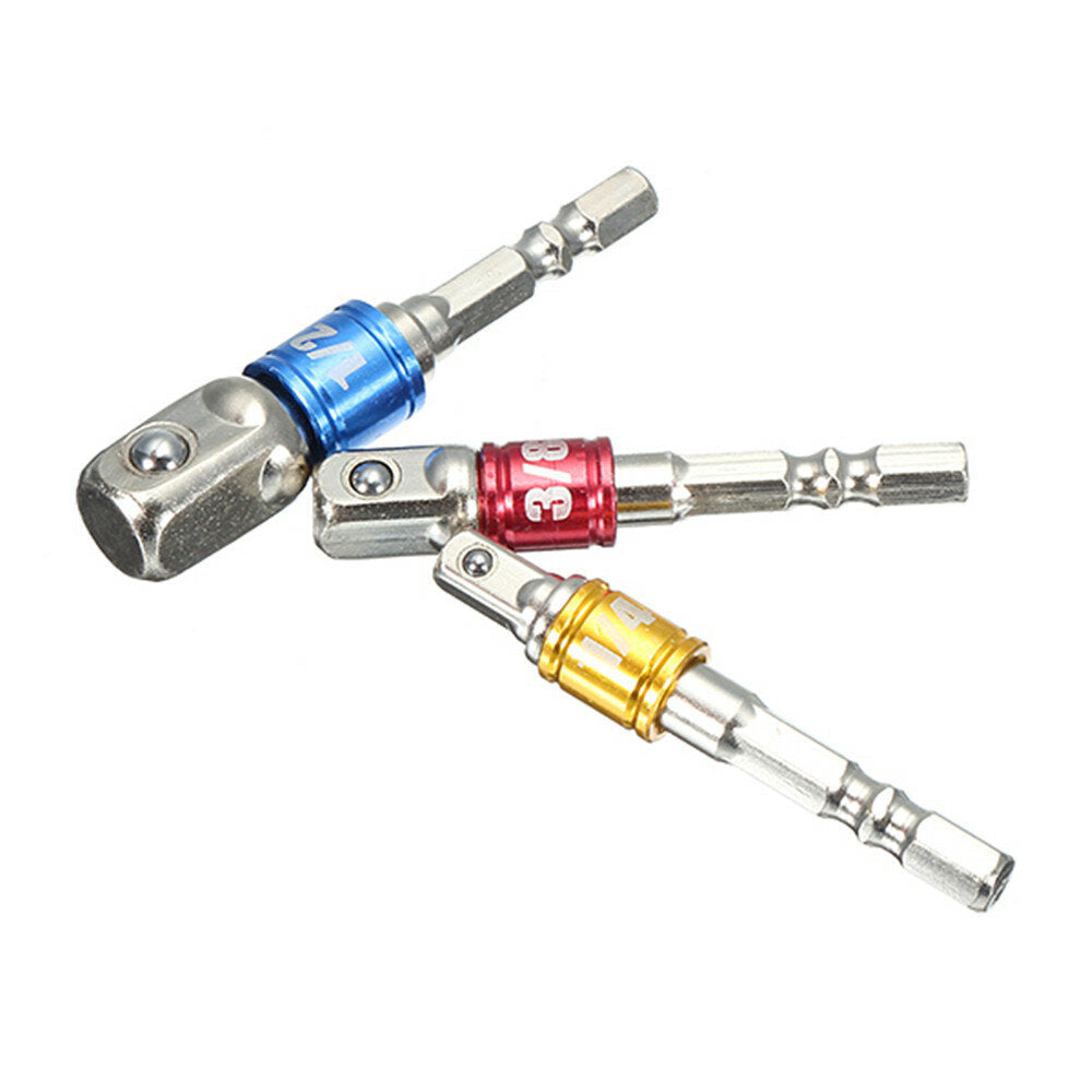 3Pcs Power Screwdriver Extension Bar Adapter 1,4 Inch Hexagon Shank Power Screwdriver Driver Socket Bit Image 4