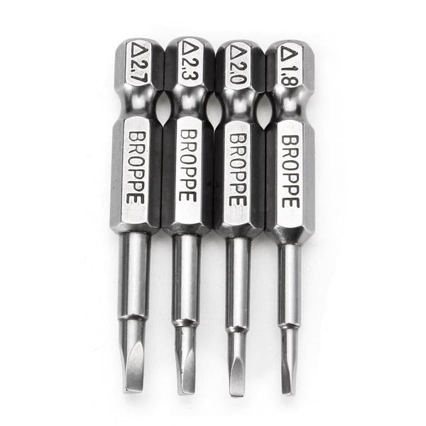 4pcs 50mm 1.8-2.7 1,4 Inch Hex Shank Magnetic Triangle Screwdriver Bits Image 5