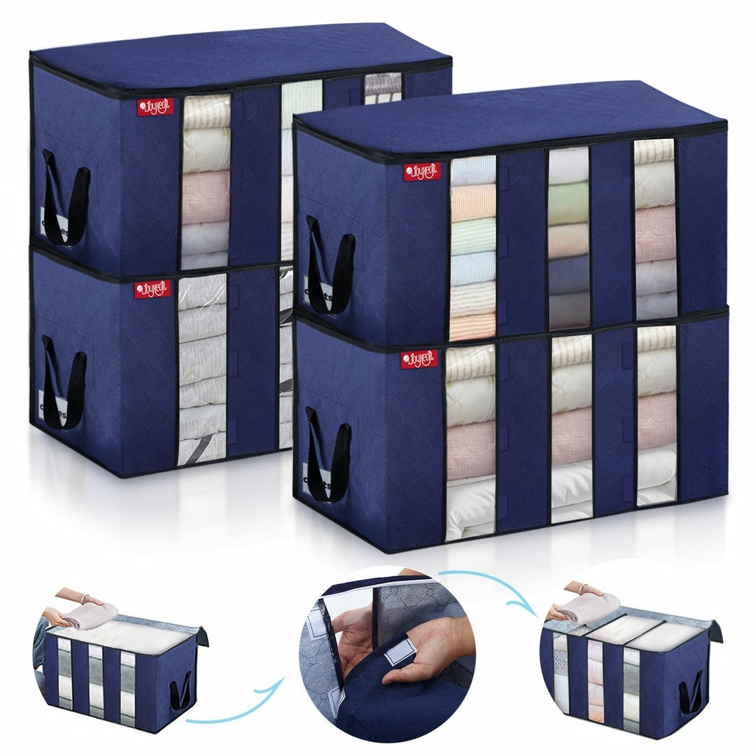 4PCS Non-woven Fabric Clothes Storage Bag Breathable Moisture-proof Washable Large Capacity Storage Bag Image 3