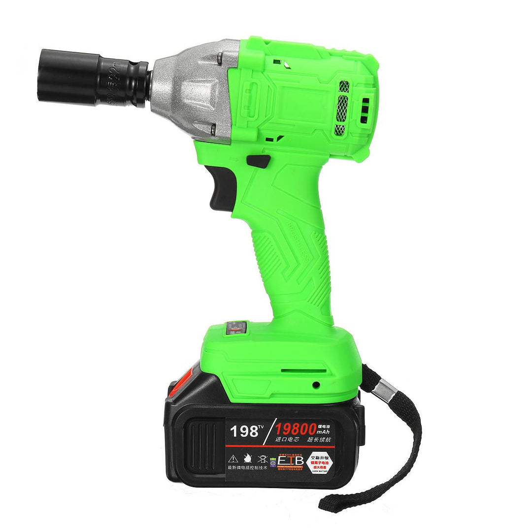 520Nm 198TV 19800mAh Electric Cordless Impact Wrench Driver Tool 1,2" Ratchet Drive Sockets Image 1