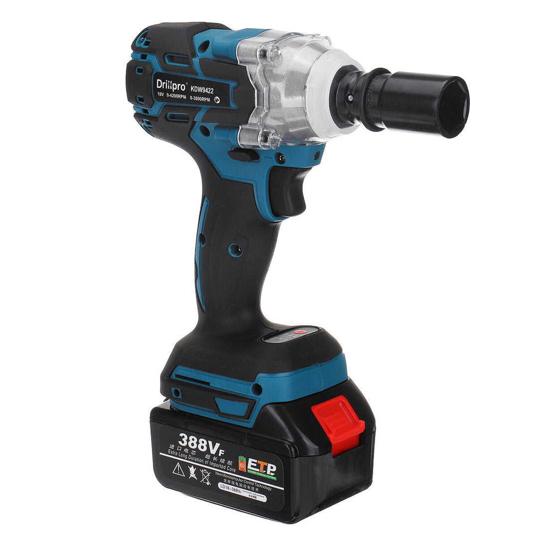 520N.m Electric Cordless Brushless Impact Wrench Riveter Drill Driver Kit Image 3