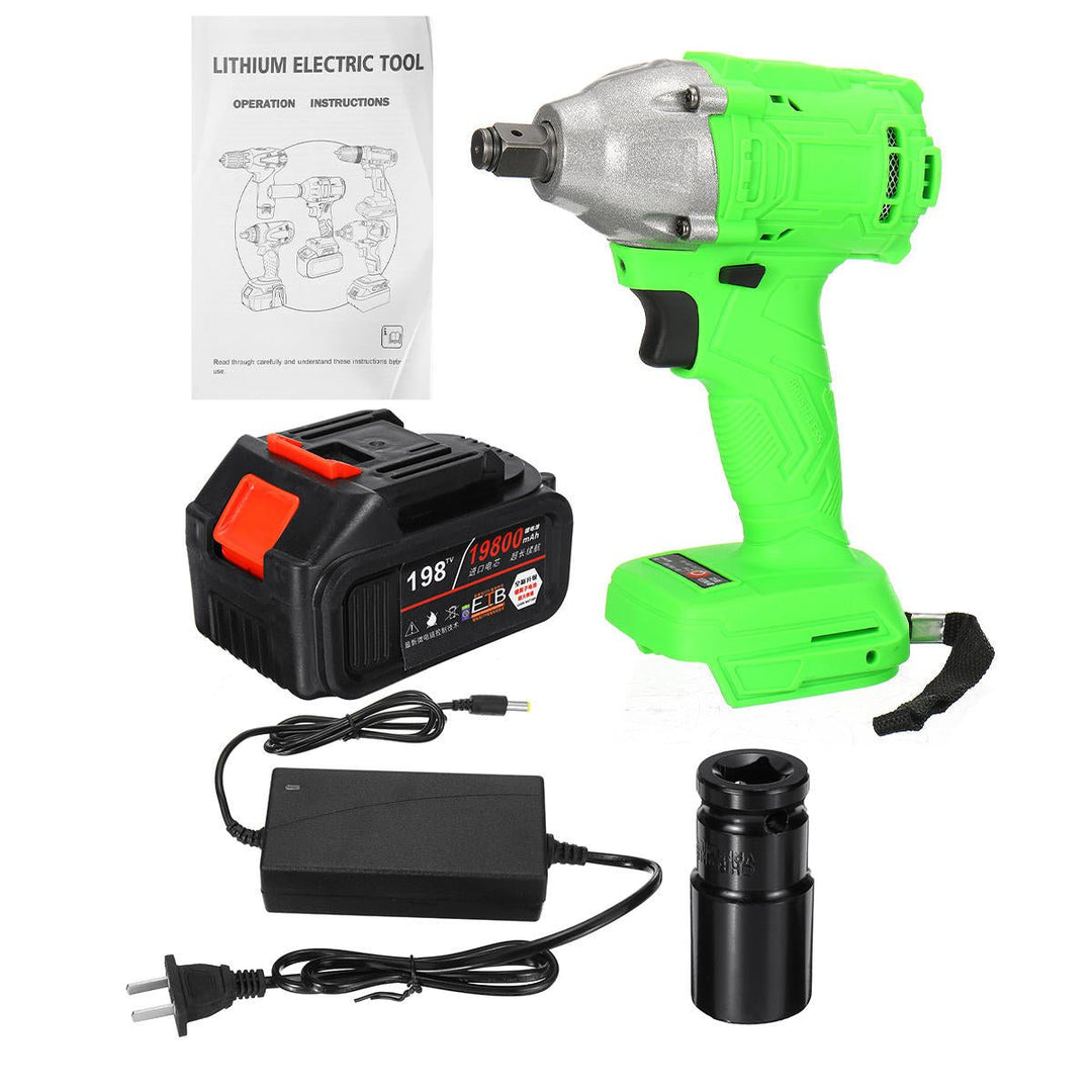 520Nm 198TV 19800mAh Electric Cordless Impact Wrench Driver Tool 1,2" Ratchet Drive Sockets Image 11