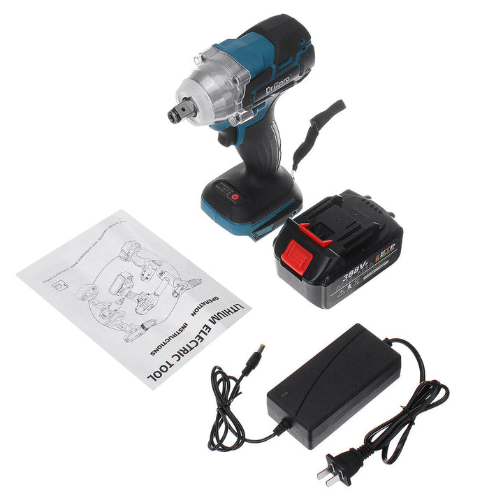 520N.m Electric Cordless Brushless Impact Wrench Riveter Drill Driver Kit Image 10