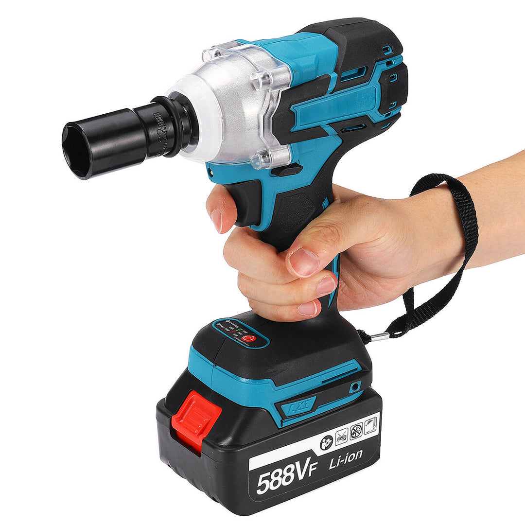 588VF 4000rpm Impact Wrench Brushless Cordless Rechargeable Electric Wrench Drill Socket Image 4