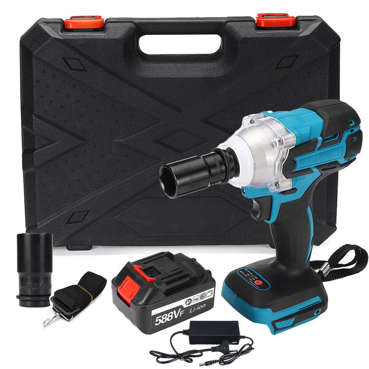 588VF 4000rpm Impact Wrench Brushless Cordless Rechargeable Electric Wrench Drill Socket Image 1