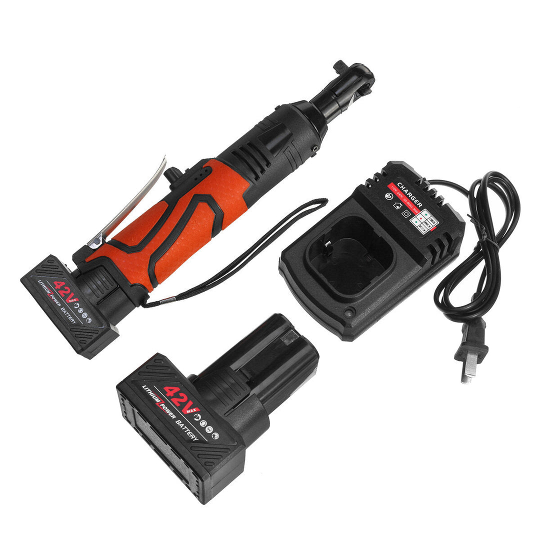 42V 100Nm Cordless Electric Wrench 3,8 Ratchet Wrench Set Angle Drill Screwdriver LED Light Image 11