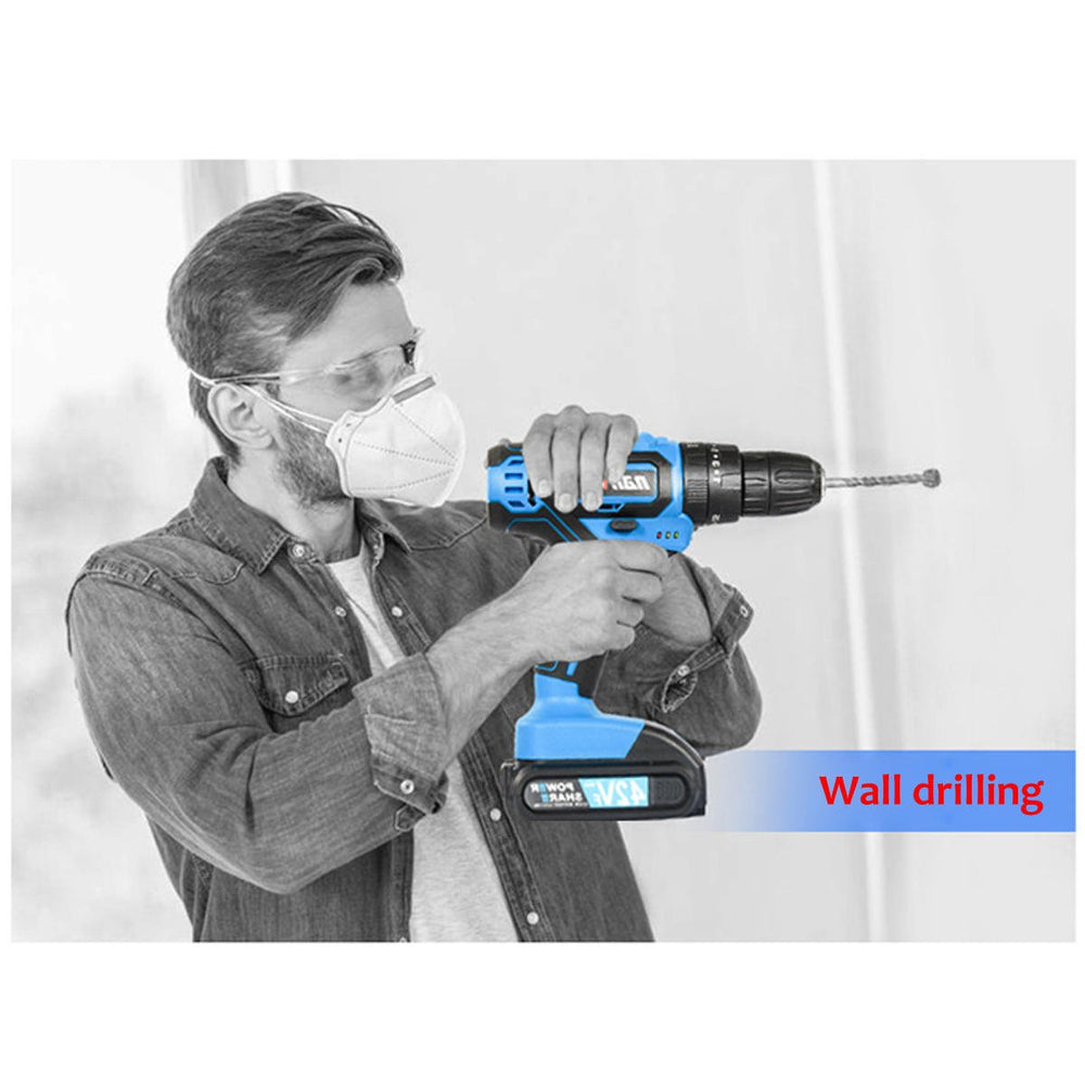 42VF Cordless Electric Impact Drill 25+1 Torque Rechargeable 2 Speed Screwdriver W, 1 or 2 Li-ion Battery Image 2