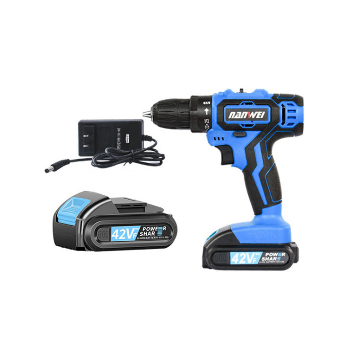 42VF Cordless Electric Impact Drill 25+1 Torque Rechargeable 2 Speed Screwdriver W, 1 or 2 Li-ion Battery Image 5