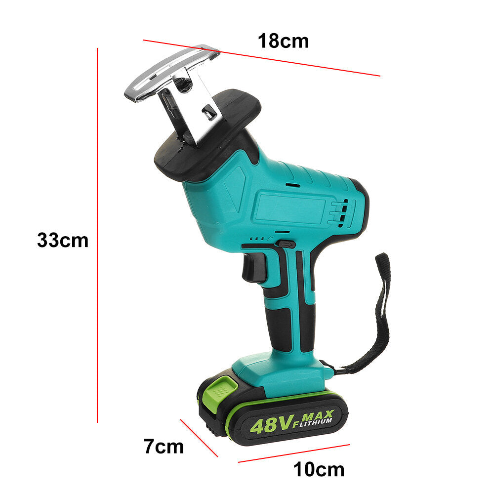 48V 1,2 Battery Rechargeable Cordless Reciprocating Saw Jigsaw+Blades,LED Light Image 3