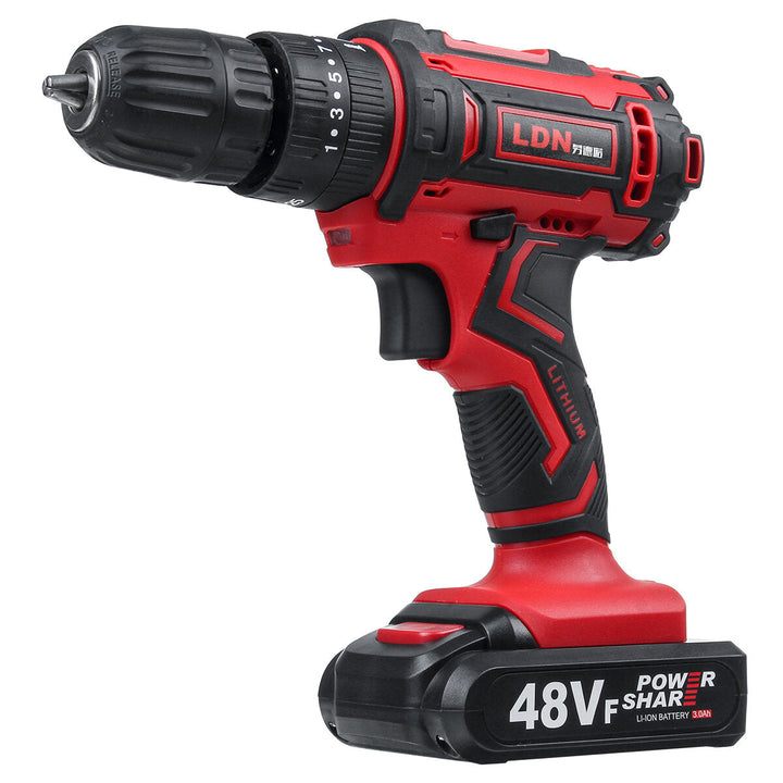 48VF Cordless Electric Impact Drill Rechargeable Drill Screwdriver W, 1 or 2 Li-ion Battery Image 1